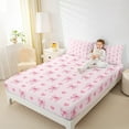thumbnail image 4 of Feelyou Girly Pink Ribbon Queen Sheet Sets for Child, Kawaii Love Heart Flat Sheet, Fairy Tale Princess Queen Fitted Sheet, Breathable Home Decor, 4pcs, 4 of 7