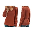 thumbnail image 3 of Suéteres de Mujer, Blusas Tipo Túnica de Larga con Cuello en V y Estilo Casual Naranja S, 3 of 7