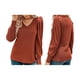 thumbnail image 3 of Suéteres de Mujer, Blusas Tipo Túnica de Larga con Cuello en V y Estilo Casual Naranja XL, 3 of 7