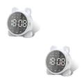 thumbnail image 3 of Ounissouiy Reloj despertador con pantalla de espejo LED para interiores, reproductor de música multifuncional recargable compatible con Bluetooth, brillo Blanco 2piezas Ounissouiy CBP162322, 3 of 6