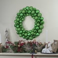 thumbnail image 2 of Northlight 3-Finish Shatterproof Ball Christmas Wreath - 24" - Green - Unlit, 2 of 3
