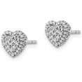 thumbnail image 2 of Gold 14k White Polished Diamond-cut Heart Post Earrings - 7.25mm, 2 of 6