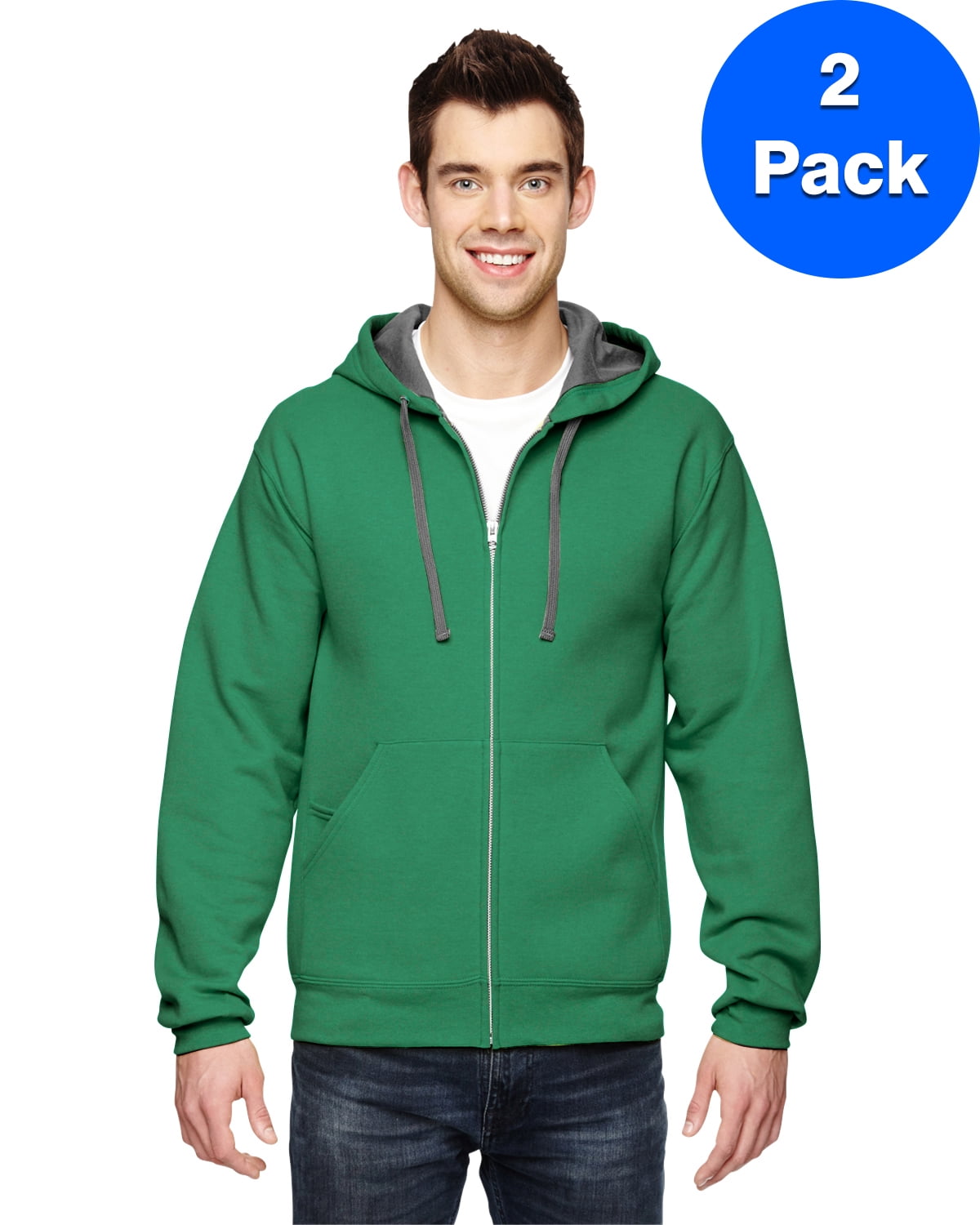 Mens FullZip Hooded Sweatshirt SF73R (2 PACK)