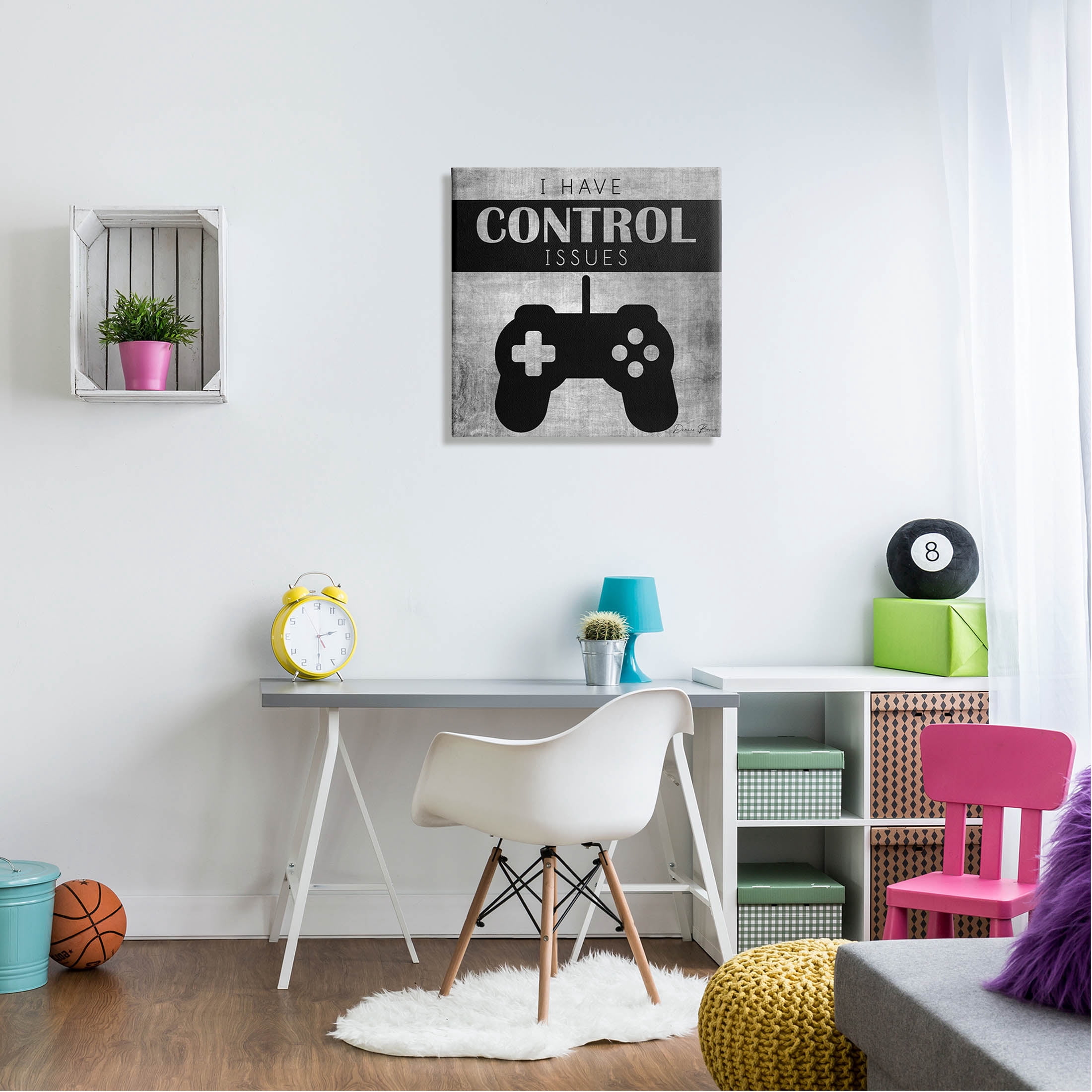 I Have Control Issues Gaming Phrase Art for Kids Graphic Art Gallery Wrapped Canvas Print Wall Art