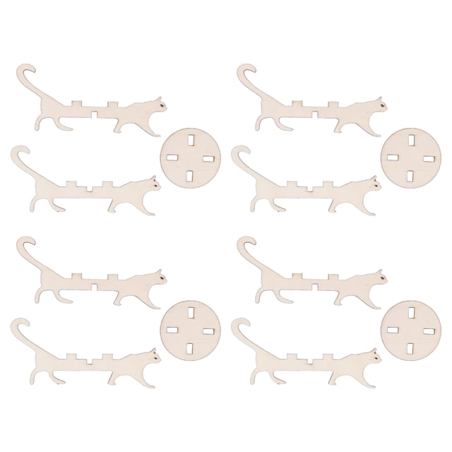 Juego de 4 soportes para macetas, estante con forma de gato, madera compuesta, creatividad, belleza, soporte para plantas de interior moderno y Simple