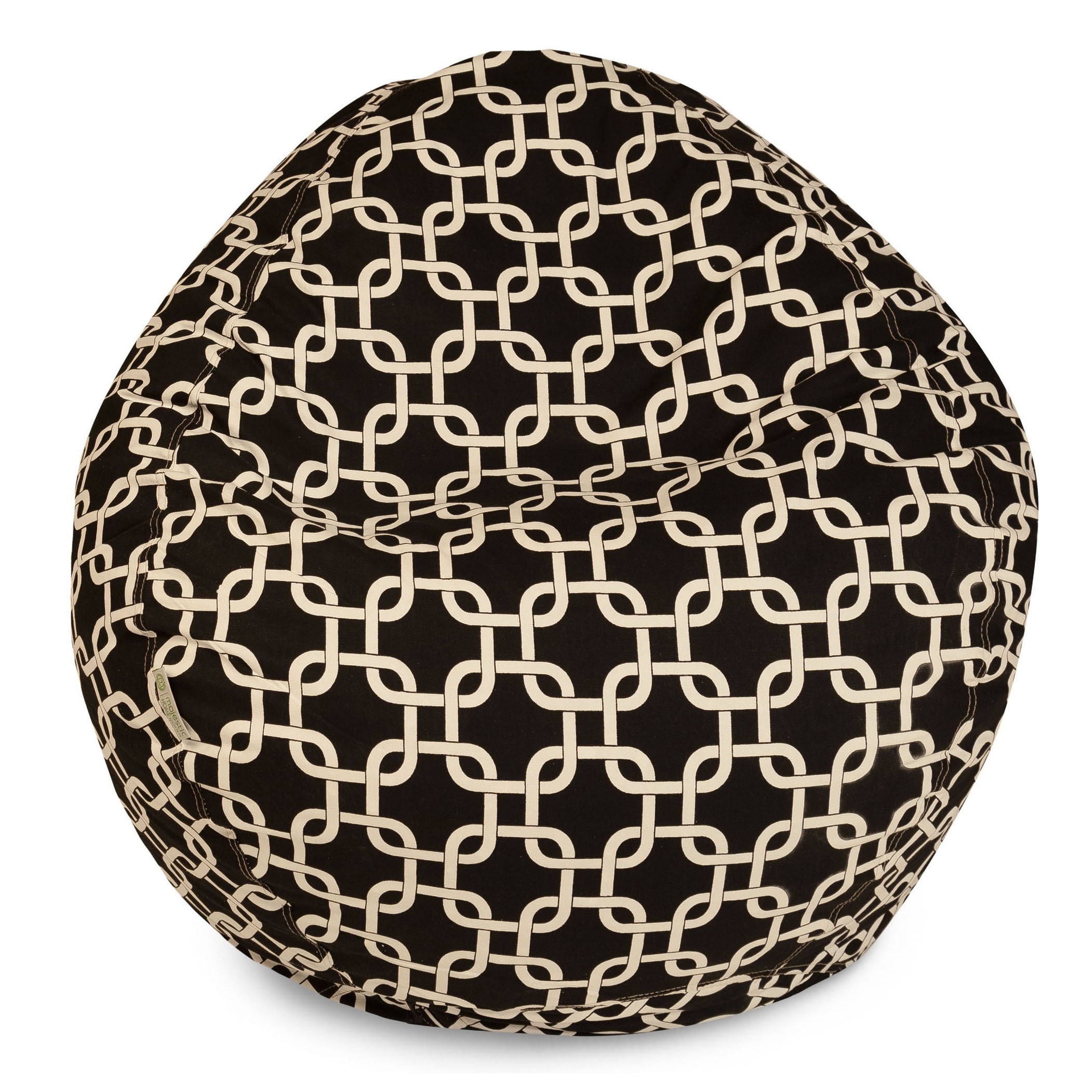 Majestic Home Goods Indoor Outdoor Black Links Classic Bean Bag Chair ...