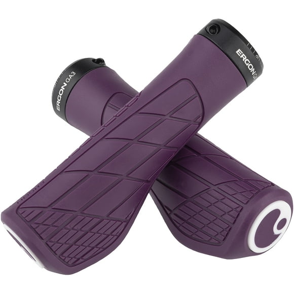 Ergon - GA3 Ergonomic Lock-on Bicycle Handlebar Grips | Standard Compatibility | for All Mountain, XC, Trail, Touring Bikes Bikes | Large | Purple Reign