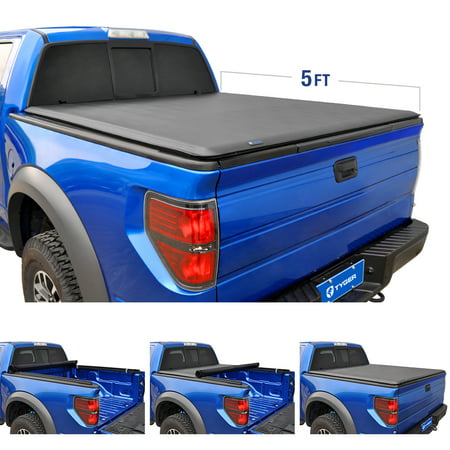 Tyger Auto T1 Roll Up Truck Tonneau Cover TG-BC1T9044 Works with 2016-2018 Toyota Tacoma | Fleetside 5' Bed | for Models with or Without The Deckrail