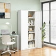 thumbnail image 3 of Metal Garage Storage Cabinet with Locking Door and Adjustable Shelves, Steel Tool Cabinet for Home, Office, Warehouse Organizer, White, 72" H, 3 of 6