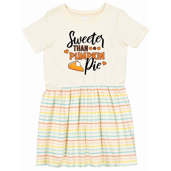 Inktastic Thanksgiving Sweeter Than Pumpkin Pie Girls Toddler Dress