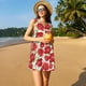 thumbnail image 3 of Fotbe Rose Flowers Vestido de Verano sin Mangas para Mujer – Vestido Midi Línea A, Estilo Camiseta Floral, Vestido Playero Casual y Fluido, 3 of 7