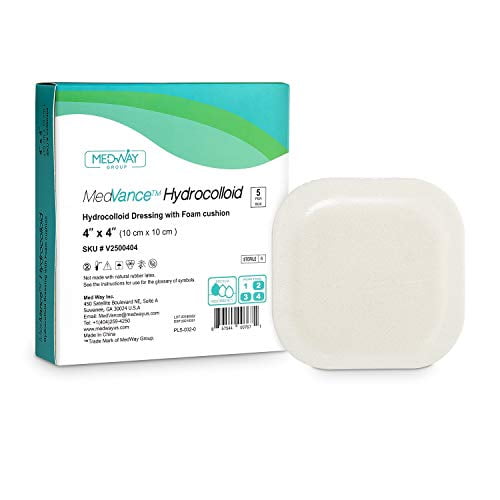 MedVance TM Hydrocolloid - Bordered Hydrocolloid Adhesive Dressing with Foam Cushion 4'X 4' Box of 5 dressings