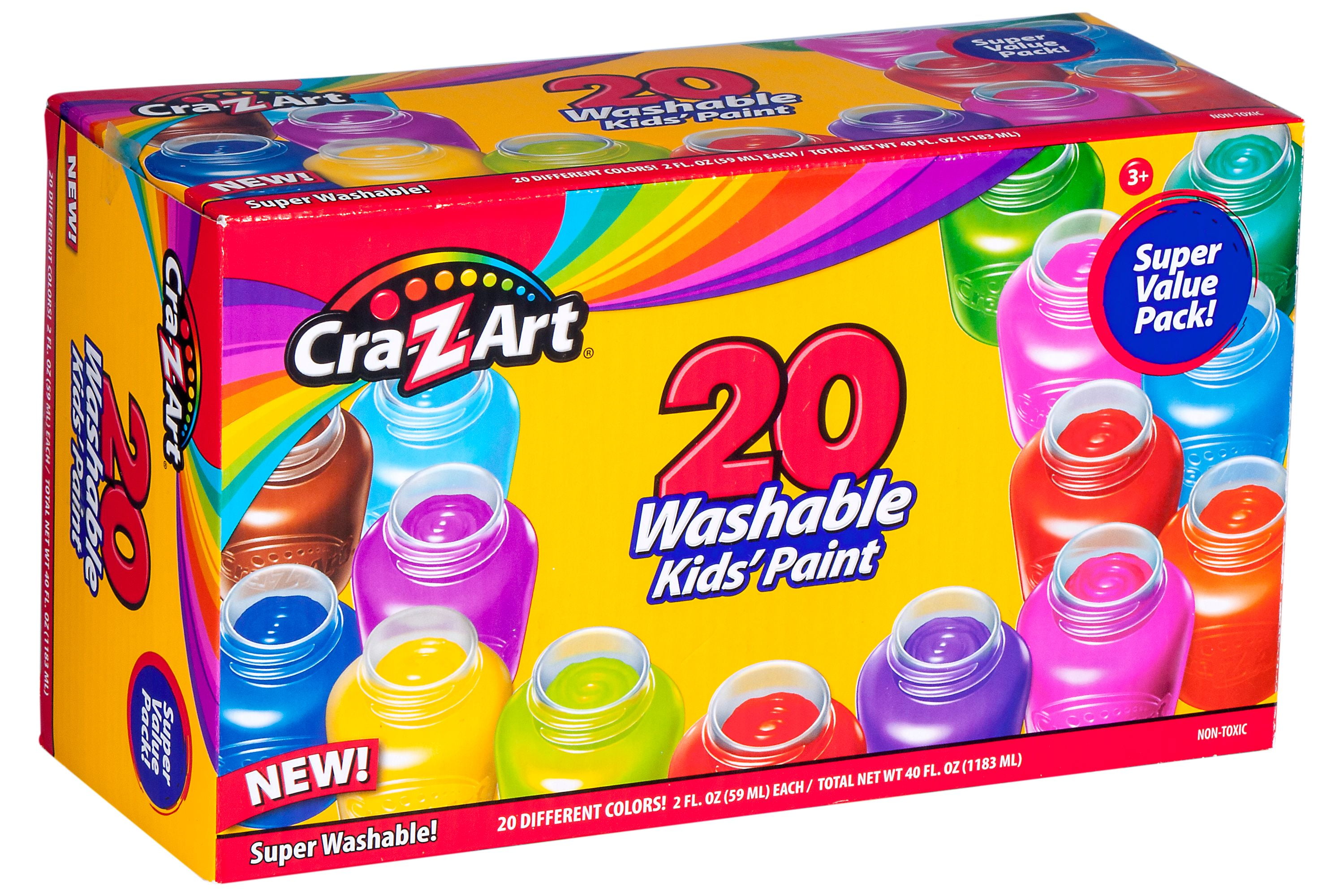 ColorCrayz Paint Set for Kids - 27 Piece Art Kit for Girls & Boys Ages 4-10  - Non-Toxic Washable Painting Supplies with Canvases, Brushes Easel Smock