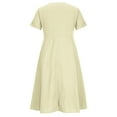 thumbnail image 4 of bnaln Women Dresses Summer Casual Maxi Dresses Solid Color V Neck Button Down Plus Size Sundress Cotton Linen Loose Long Dresses Elegant Flowy Beach Sundresses Vacation Dress with Pocket, 4 of 9