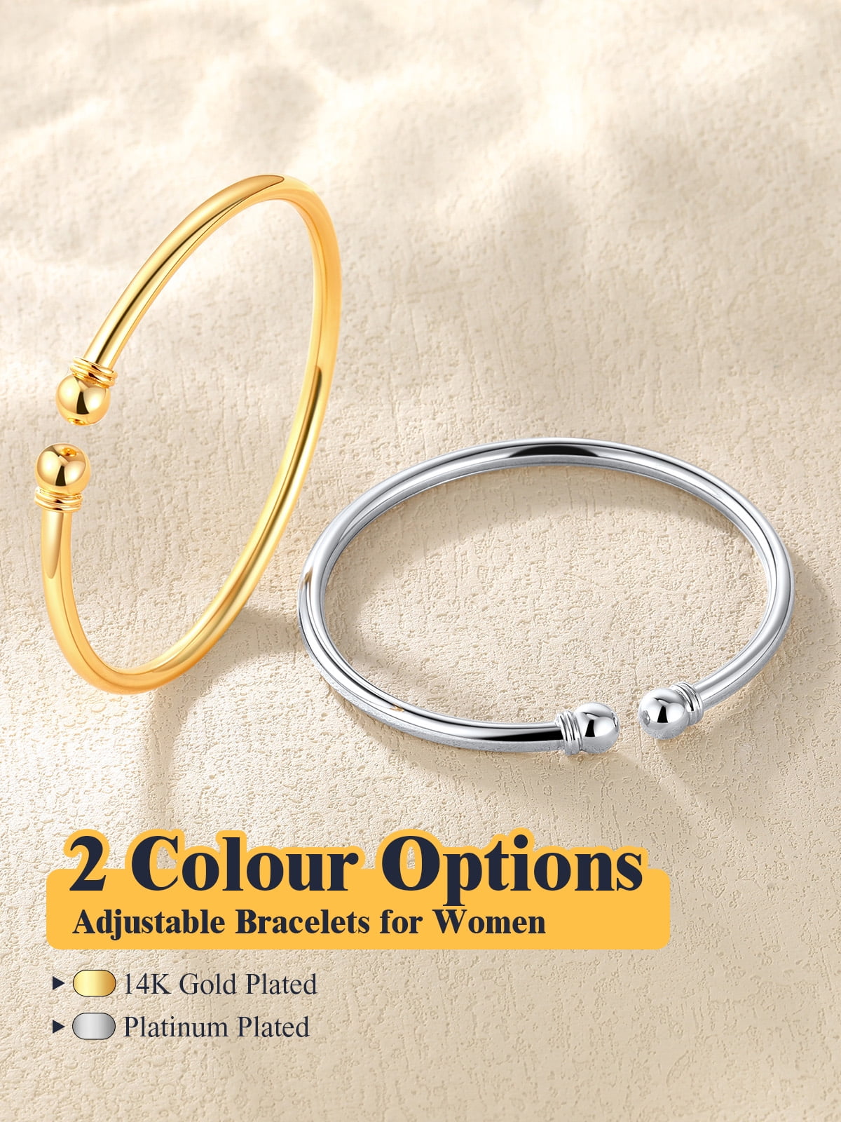 U7 Womens Bracelets 925 Sterling Silver Open Bangle Bracelet 7mm Round Ball Trendy Cuff Bangle Gift for Daughter