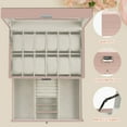 thumbnail image 6 of Bibana 12 Slot PU Leather Lockable Watch Storage Boxes, Men & Women Jewelry Display Drawer Case, 2-tier Organizer Watch Showcase with Glass Lid(Pink), 6 of 6