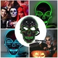 thumbnail image 3 of Face Shield Halloween Scary Full Face Guard LED Luminous Skeleton Head Party Cosplay Prop, Green, 3 of 6
