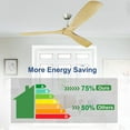 thumbnail image 2 of DingLiLighting 60" Ceiling Fan without Light, 3-Blade Wood Ceiling Fan with Remote Control, Indoor Outdoor Ceiling Fan for Living Room,Bedroom, porch, patio, 2 of 7