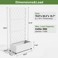 thumbnail image 5 of MAYEERTY 71" x 35" Metal Raised Garden Bed with Trellis Planter Box for Climbing Plants, White, 5 of 7