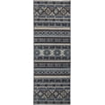 thumbnail image 5 of HomeRoots 514619 5 x 8 ft. Blue Red & Ivory Geometric Power Loom Distressed Stain Resistant Rectangle Area Rug, 5 of 8