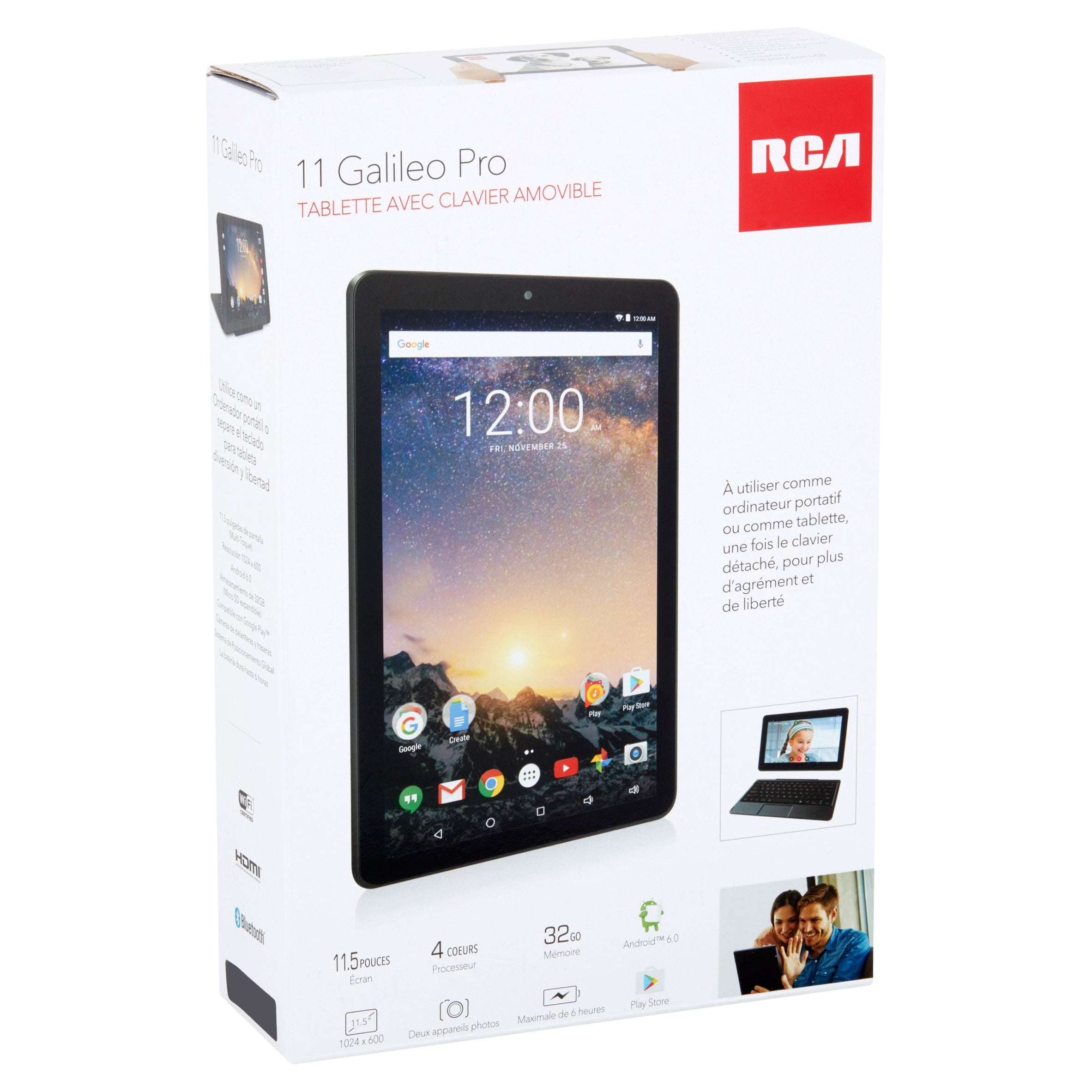 RCA Galileo Pro 11.5" 32GB Tablet with Keyboard Android 6.0 Best Color
