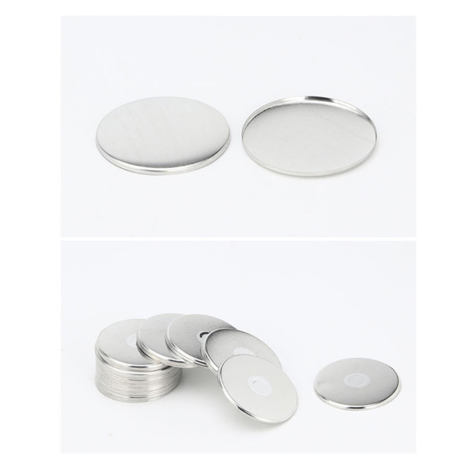 35/55mm 50/100SetsBlank Bad Pin Button Maker Parts Metal DIY Button Material Supplies Reflective Back For Button Maker Machine Round