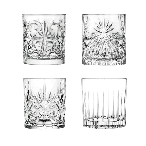 Set de 4 Vasos Old Fashion Ambient 21 Cristal Italiano 318 Ml Con Caja de Regalo