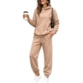thumbnail image 3 of Stralyhd 2 Piece Lounge Sets for Women Loose Fit Hoodies and Joggers Fleece Sweatsuits Workout Trendy Fall Matching Outfits Khaki L, 3 of 6