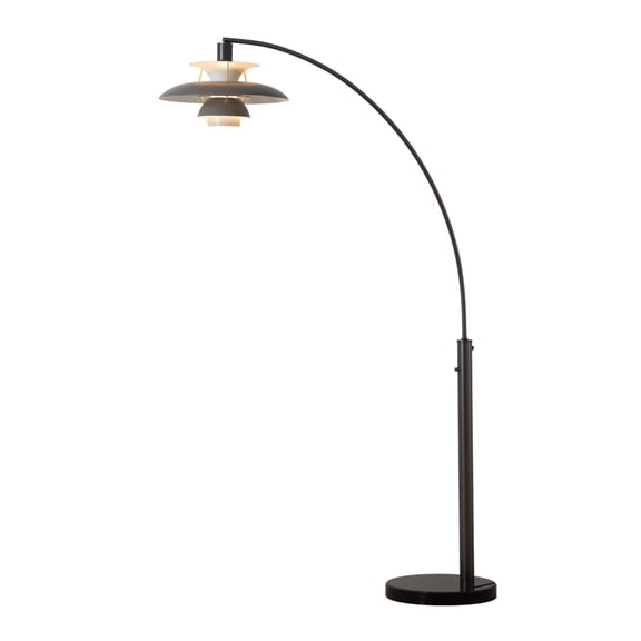 Palm Springs 1 Light Arc Floor Lamp - 87 Gunmetal and Gray tonal shades