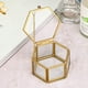 thumbnail image 3 of Joyero de metal y cristal, joyero hexagonal, joyero para mujer, boda, compromiso, día de San Valentín (dorado, pequeño), 3 of 7