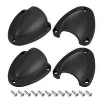 Marine Wire Cable Vent Cover, 4 Pack - Nylon Clamshell Hose Vent Cover with Screws (Black, 2.48x2.28 Inch)