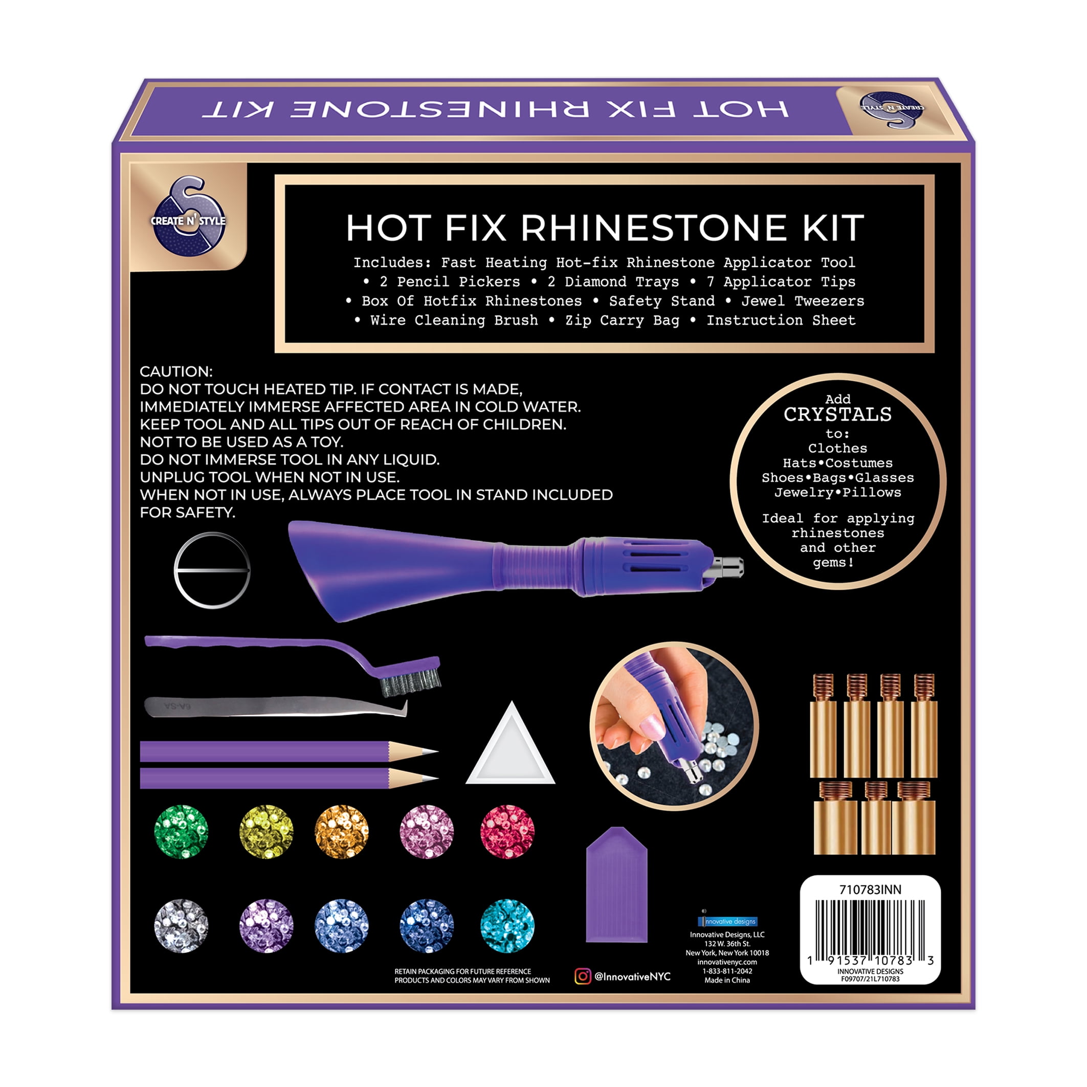 Create N' Style Unisex Adult, Teen DIY Hot Fix Rhinestone Kit