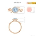 thumbnail image 5 of ANGARA Natural Vintage Inspired Aquamarine Flower and Vine Ring in 14K Rose Gold for Women (Size-6mm) | March Birthstone, Birthday, Anniversary, Jewelry Gift for Women | Natural Aquamarine Ring, 5 of 10