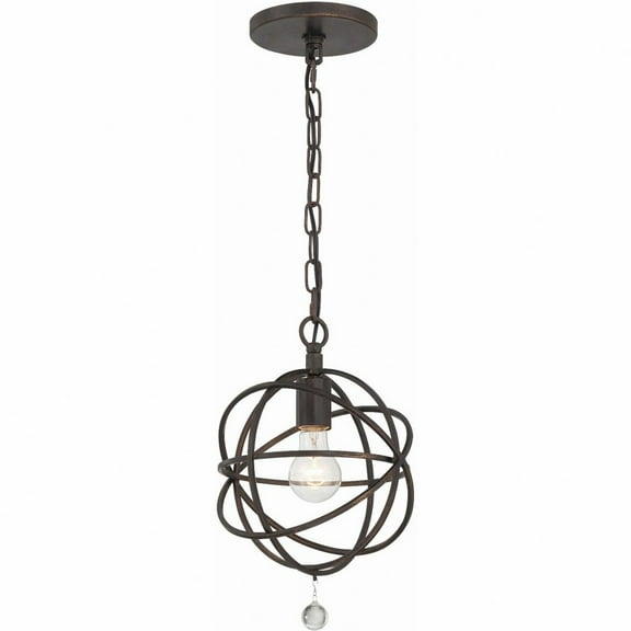 9220-EB-Crystorama Lighting-Solaris - One Light Pendant Light in Traditional and Contemporary Style - 9 Inches Wide by 14 Inches High-English Bronze