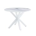 thumbnail image 4 of Tcbosik 42 inch Round Dining Table with Faux Marble Top for 4-6 Person, Modern Kitchen Table with Cross Legs for Living Room, White, 4 of 6