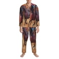 thumbnail image 3 of Fotbe a herd of horses Pijama de Hombre con Estampado de Manga Larga, Conjunto de 2 Piezas, Ropa de Dormir Suave y Cómoda con Bolsillos-Medium, 3 of 7