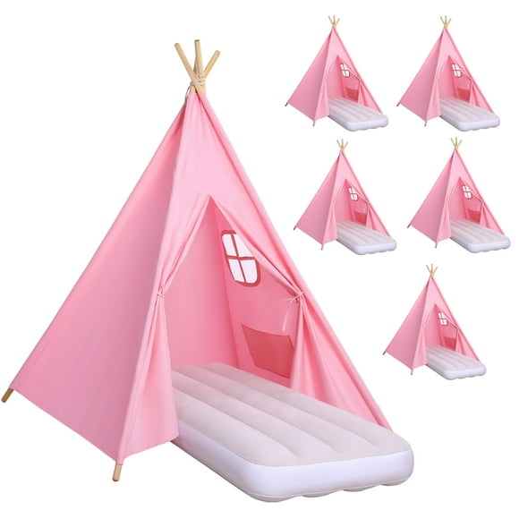 Tiendas de Campaña para Pijamadas Wilwolfer para Fiestas Infantiles con Luces y Colchón Inflable
