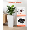 thumbnail image 5 of VEVOR Tall Planters Set of 2, 26 Inch Large Outdoor Taper Planters for Outdoor Indoor Plants, Front Porch Plastic Modern Flower Pots with Casters, Inner Pot & Drainage Holes for Patio, Garden, White, 5 of 9
