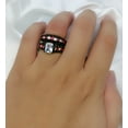 thumbnail image 3 of ringheart Black Matching Rings His Her Ring Sets Couple Rings Red CZ Women Wedding Ring Sets for Him and Her Men and Women Ring, 3 of 7