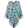 thumbnail image 3 of Women's Sweater - Long Sleeve Warm Knit Wrap Shawl with V-Neck, Asymmetric Hem for Casual Winter Wear, Travel, Christmas, Plus Size Lagenlook Pullover, 3 of 3