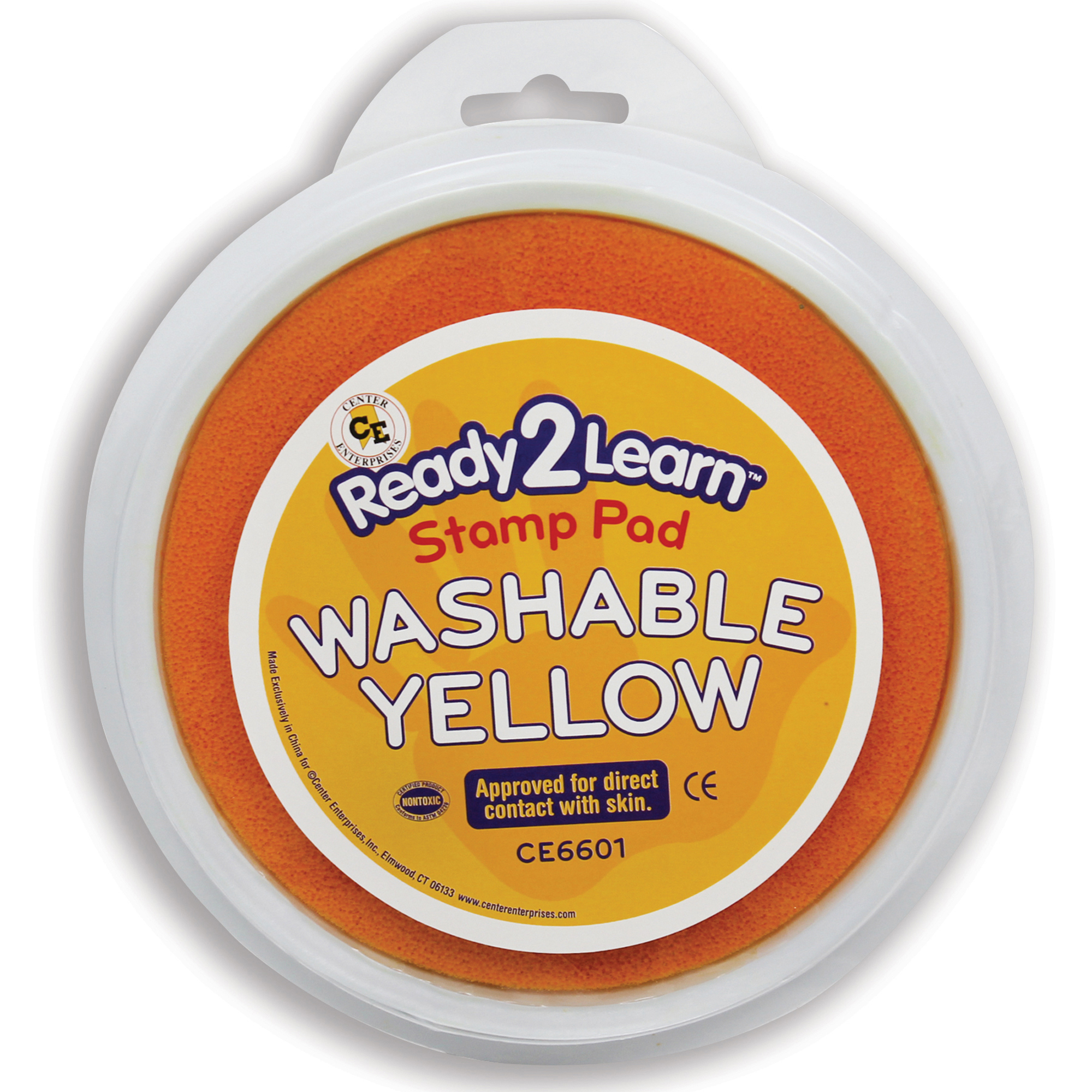 Jumbo Circular Washable Paint/Ink Pad, Yellow, Set of 6
