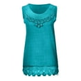 thumbnail image 5 of Seductiva Women's Slim-Fit Tank Women O Neck Sleeveless Pure Color Lace Plus Size Vest Tops Loose T Shirt Blouse Tank Summer Sleeveless Tops Trendy Tunic Blouses, 5 of 5