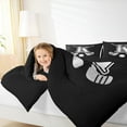 thumbnail image 4 of Homewish Personalized Initial K Queen Comforter Set for Kids Boys Girls, Ice Hockey Sport Bedding Sets, Black and Gray Bedding Comforter Set, Luxury Bedroom Decor, 4 of 8