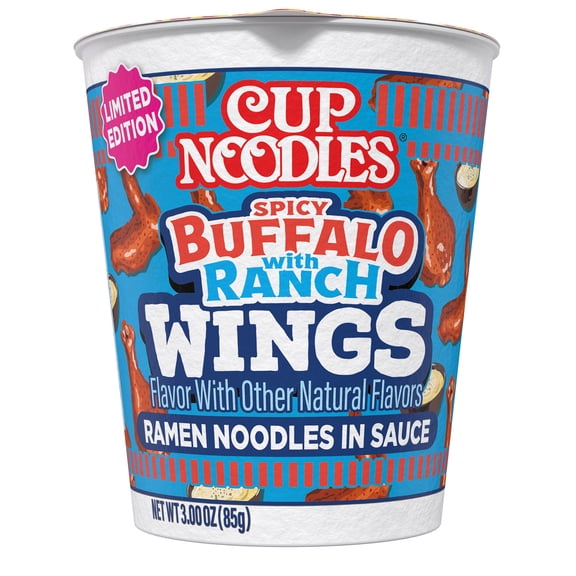 Nissin Cup Noodles Hot Wings Buffalo With Ranch Flavor, 3.0 oz Cup, Limited Edition