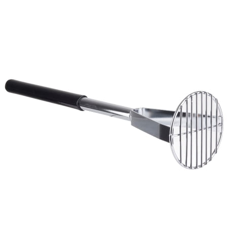 TableCraft 7319 Chrome Plated 19 Round Face Masher with Black Handle"