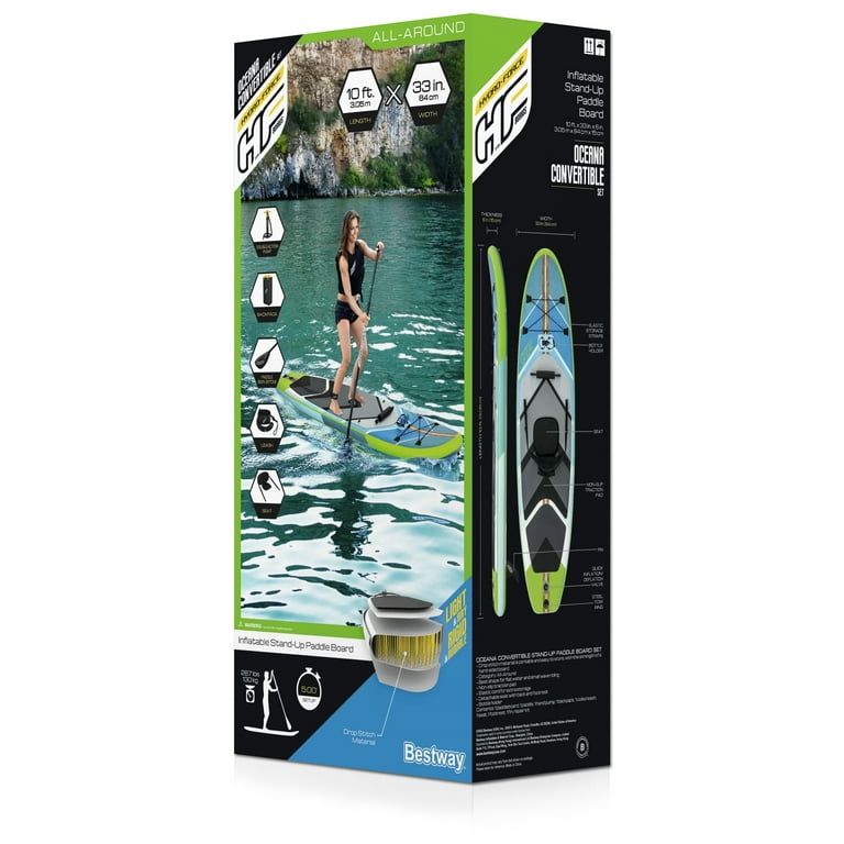 Hydro-Force Oceana Inflatable Convertible Stand-Up Paddleboard and Kayak  Set 10' 