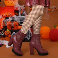 thumbnail image 2 of BLISSFUL STEP Women's Platform Buckle Lace Up Chunky Heels Ankle Boots, 2 of 7