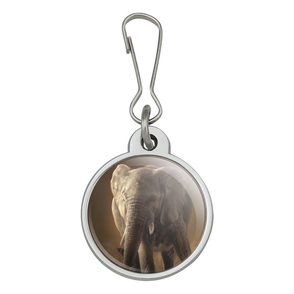 African Elephant Painting Jacket Handbag Purse Luggage Backpack Zipper Pull Charm