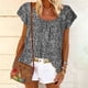 thumbnail image 3 of Camiseta informal para mujer, blusa estampada de manga corta con cuello redondo, Tops Fridja  zx781, 3 of 8