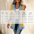 thumbnail image 4 of Cmfcve Denim Blazer for Women Patchwork Collared Loose Button Down Jacket Workout Long Sleeve Casual Shirts, 4 of 7